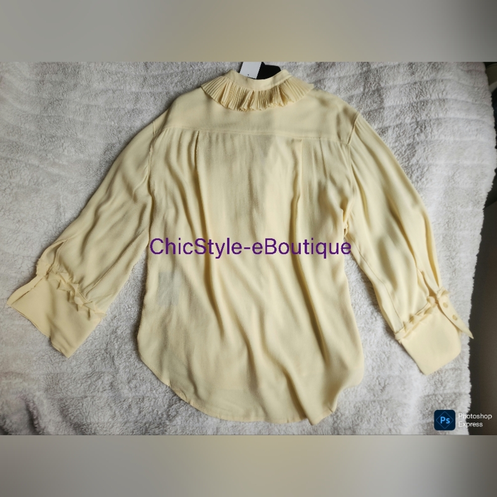 H&M S/S 2025 The STUDIO Ruffled Tunic Pale Yellow ONLY NO LOW BALLING!! - Picture 16 of 16